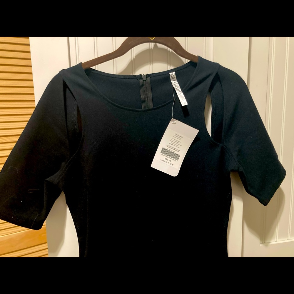 NWT black, body con style midi-dress w/keyholes